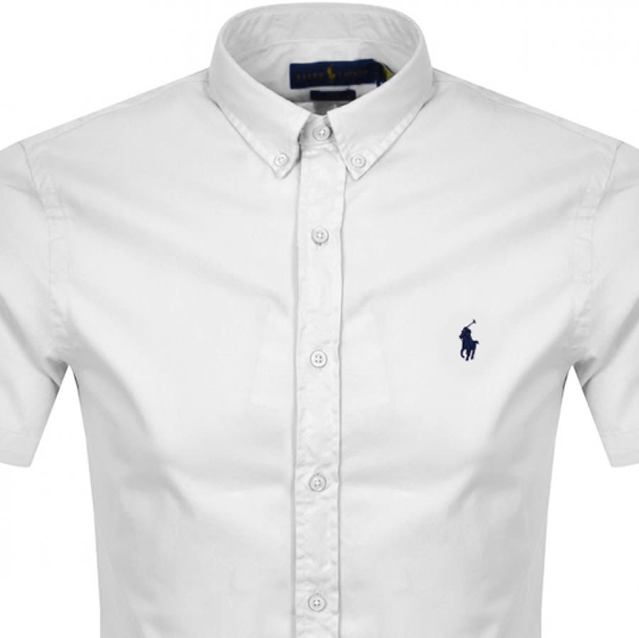 Alternative Image for ProductRalph Lauren Slim Fit Short Sleeve Shirt White2